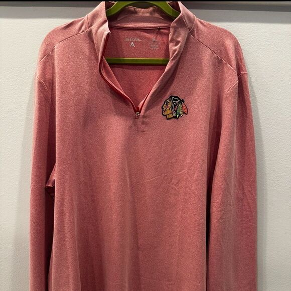 Chicago Blackhawks Red Long Sleeve Pullover with Embroidered Logo - Picture 2 of 5